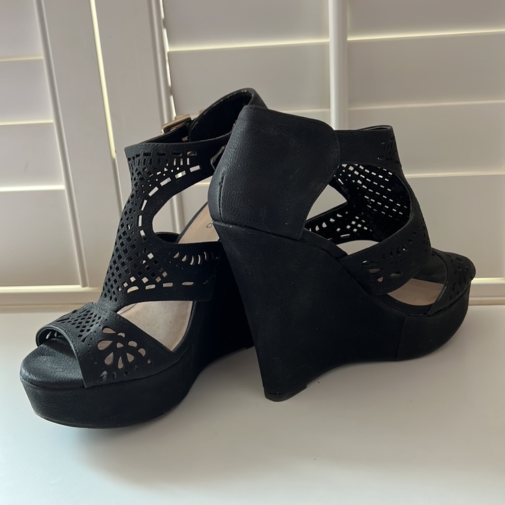 Call It Spring Black Wedges - Picture 4 of 6